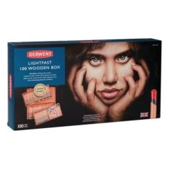 DERWENT | LIGHTFAST Wooden Gift Box — 100 Pencils -Copic Shop DERWENT7CLIGHTFASTWoodenGiftBoxE28094100pencils 3