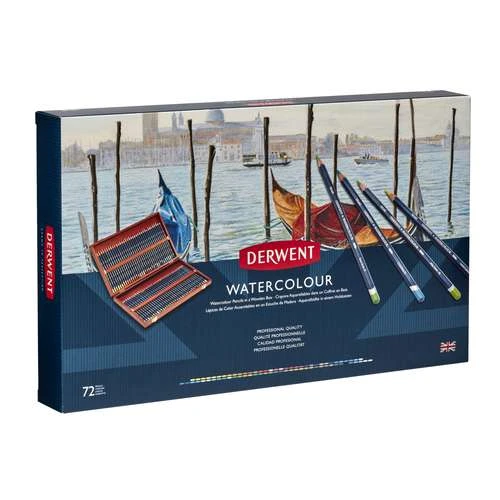Derwent Watercolour 72 Pencil Wooden Box Set 6 Derwent Watercolour 72 Pencil Wooden Box Set - Image 4