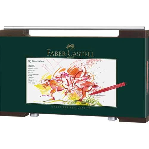 Faber-Castell Pitt Artist Brush Pen Wooden Box Set 6 Faber-Castell Pitt Artist Brush Pen Wooden Box Set - Image 4