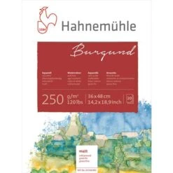 Hahnemuehle Hand-Made Burgundy Watercolour Block, 20 Sheets, 250gsm -Copic Shop HahnemuehleHand MadeBurgundyWatercolourBlock2C20sheets2C250gsm 4