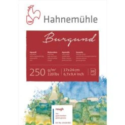 Hahnemuehle Hand-Made Burgundy Watercolour Block, 20 Sheets, 250gsm -Copic Shop HahnemuehleHand MadeBurgundyWatercolourBlock2C20sheets2C250gsm 5