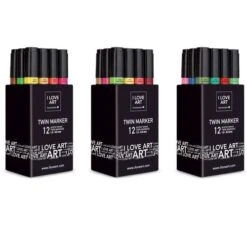 New Arrival 9 I LOVE ART | Twin Marker Sets ā 12 Pens