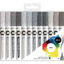 MOLOTOW™ | AQUA COLOR BRUSH Marker Sets — 12 Markers -Copic Shop MOLOTOWE284A27CAQUACOLORBRUSHMarkerSetsE2809412markers 2