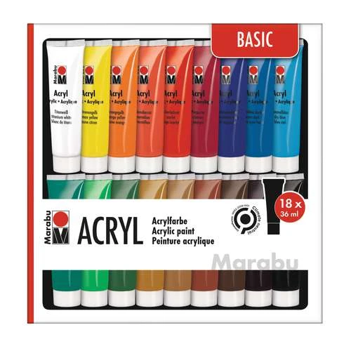 Marabu Acrylic Colour Basic Set 3 Marabu Acrylic Colour Basic Set
