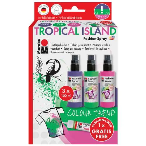 Marabu Fashion Spray Set Tropical Island 3 Marabu Fashion Spray Set Tropical Island