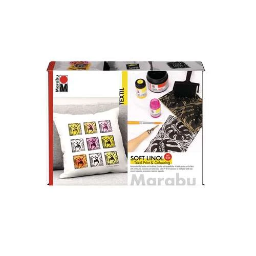 Marabu Soft Linol Textile Printing And Colouring Set 3 Marabu Soft Linol Textile Printing And Colouring Set