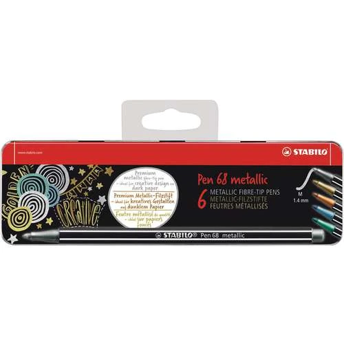 STABILO® | Pen 68 Metallic 6 Pen Set — In Metal Tin 3 STABILO® | Pen 68 Metallic 6 Pen Set — In Metal Tin
