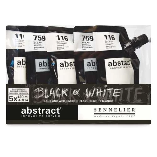 Sennelier Abstract Acrylic Black And White Set 3 Sennelier Abstract Acrylic Black And White Set