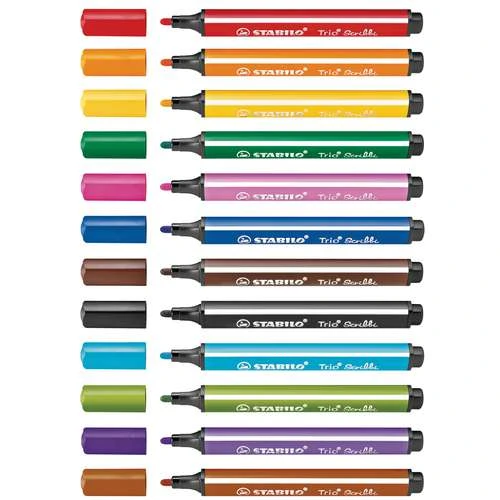 Stabilo Trio Scribbi 12 Marker Pen Set 4 Stabilo Trio Scribbi 12 Marker Pen Set - Image 2