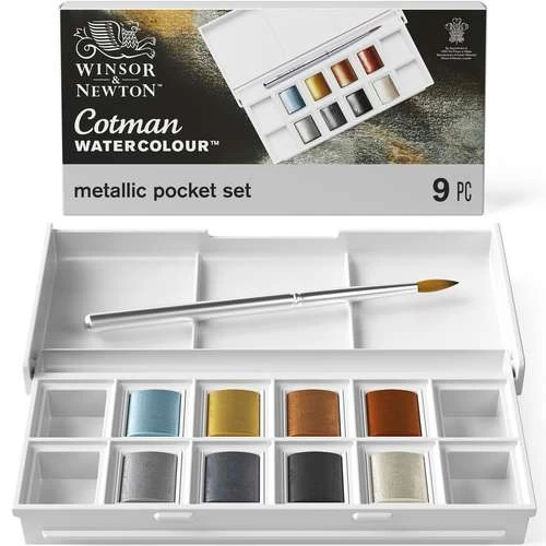 Winsor & Newton Cotman Watercolour Metallic Pocket Set 3 Winsor & Newton Cotman Watercolour Metallic Pocket Set